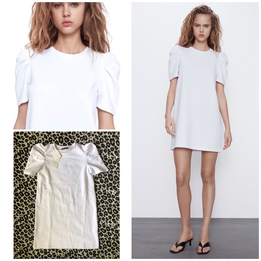 Zara plush balloon sleeve dress - medium